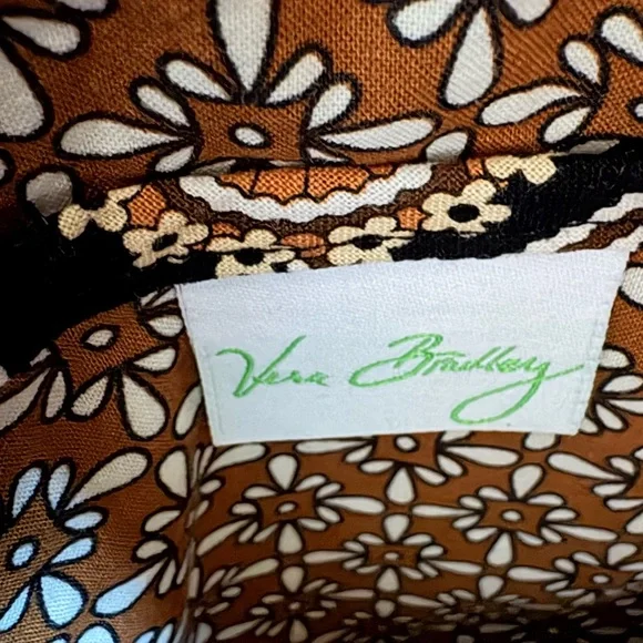 Vera Bradley Black & Brown Elegant Tote Bag | Classic Quilted Shoulder Bag - Picture 5 of 6